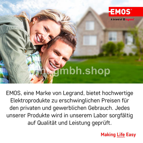 EMOS Infrarot-Bewegungsmelder IP65 für Innen und Außen, 180°, 12m Reichweite